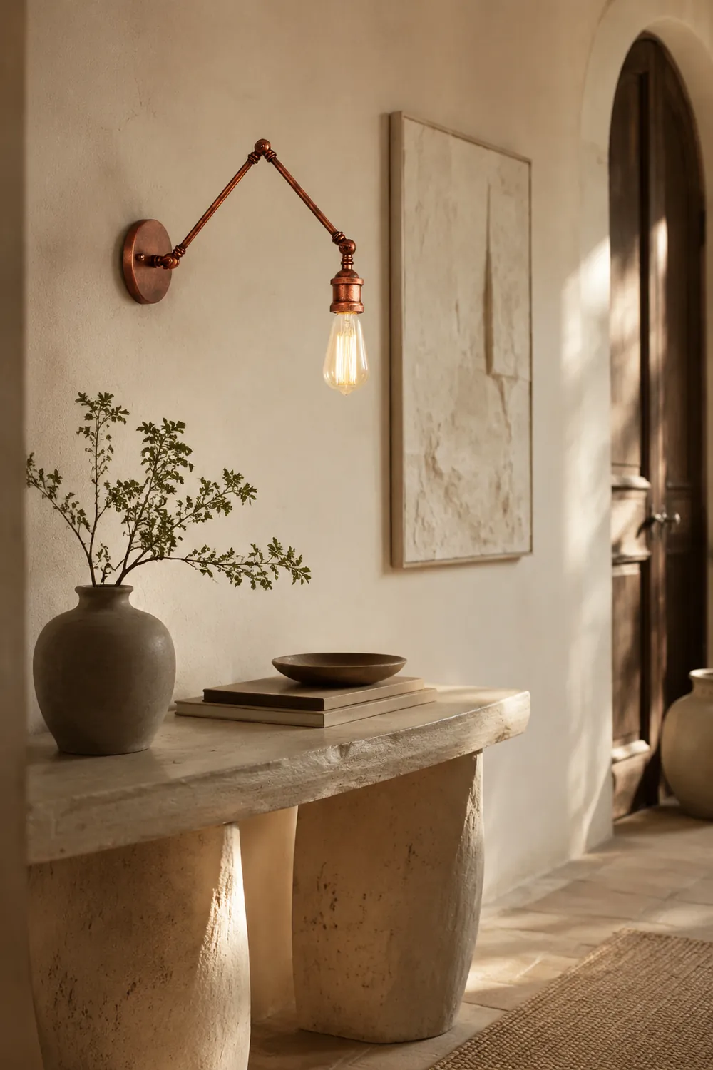 Brady Wall Lamp Minimalist, Tapered Adjustable Metal, 2-Color, Bedroom - Lumpaz