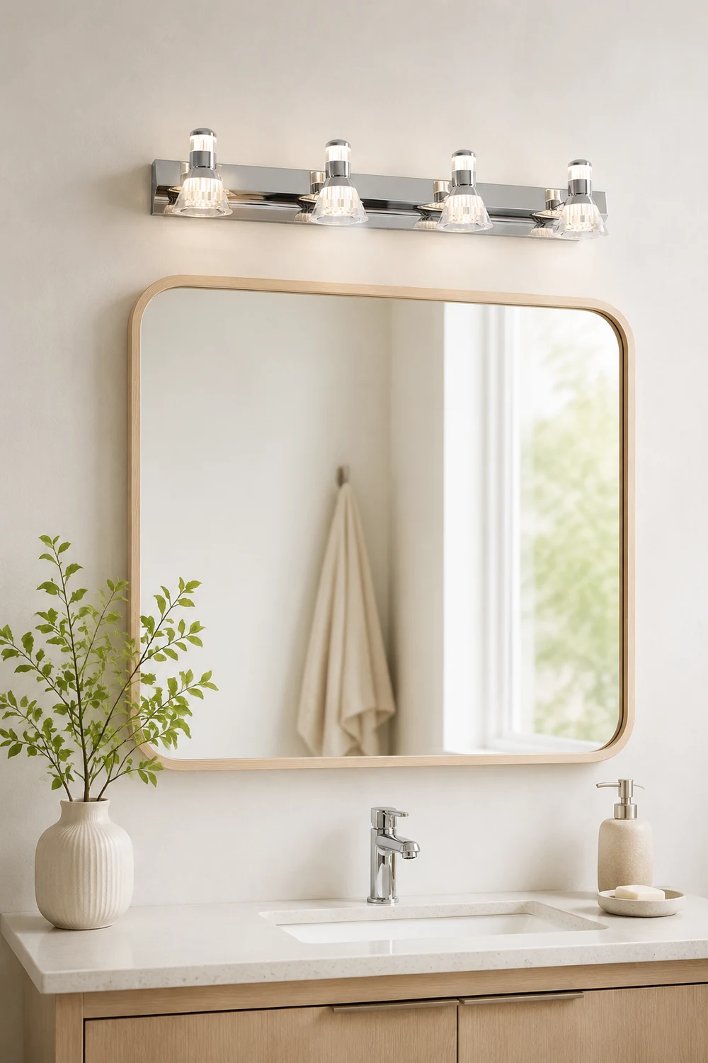 Kristy Conic Modern Multi Metal Mirror Front Vanity Wall Lamp, Silver - Lumpaz