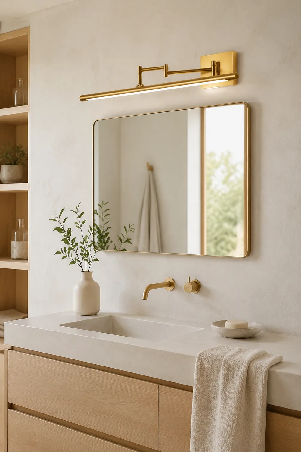 Edge Modern Adjustable Mirror Front Vanity Metal Acrylic LED Wall Lamp - Lumpaz