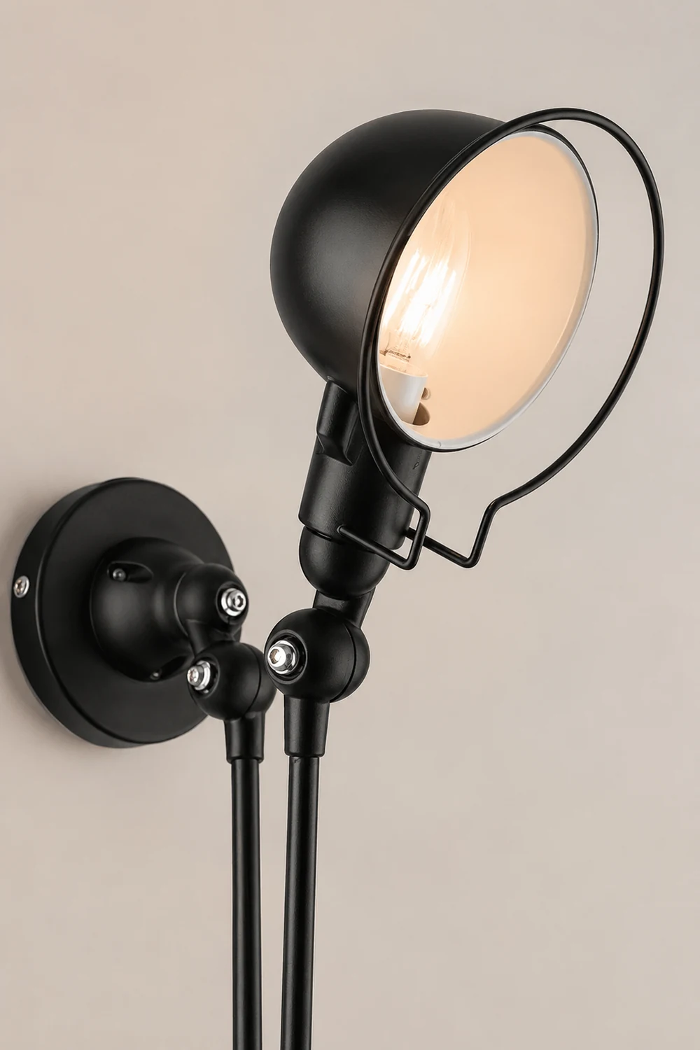 Brady Wall Lamp Bowl Circle Adjustable Metal, 2 Color, Living Room - Lumpaz