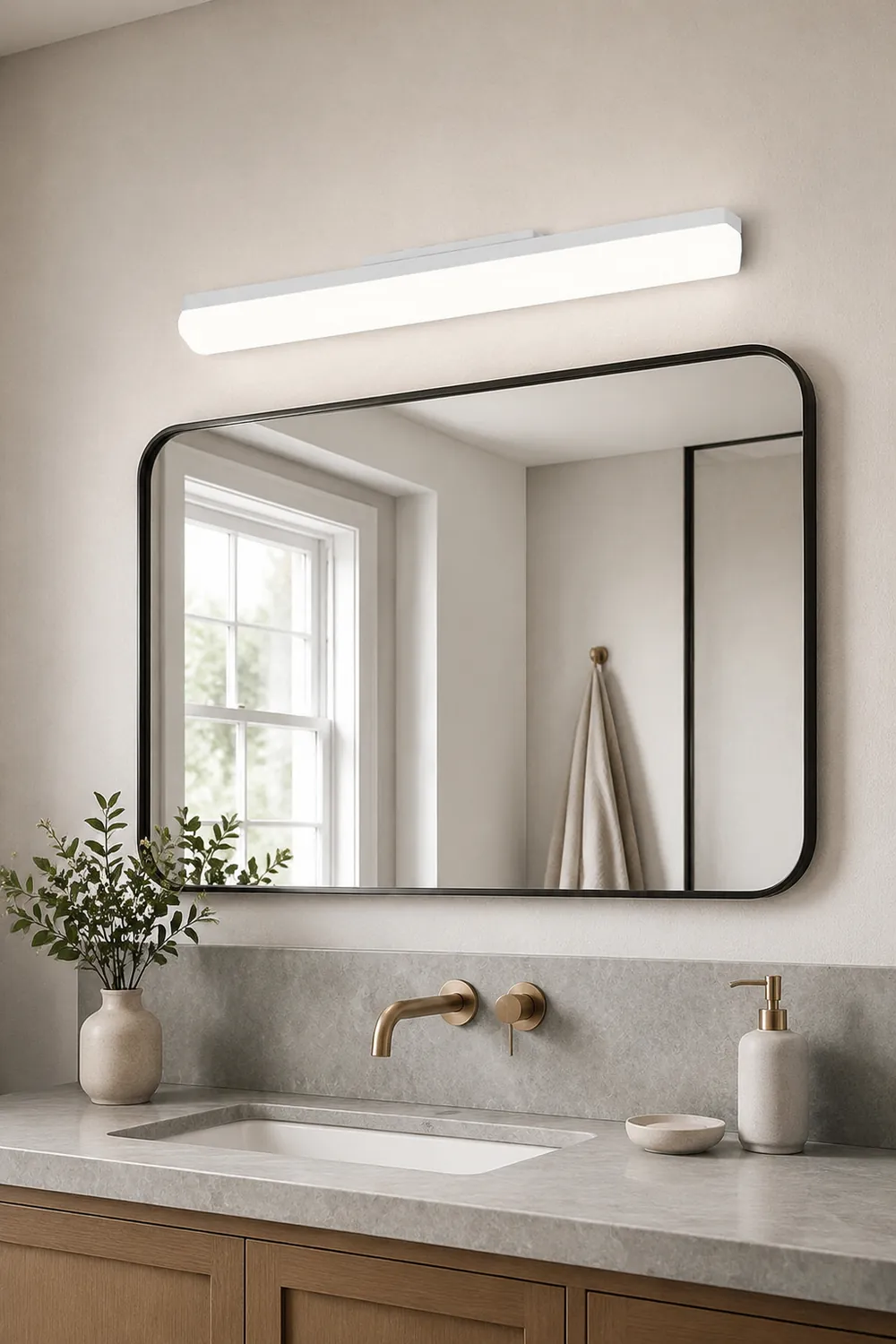 Edge Modern Rectangular Acrylic Modern Wall Lamp, White - Lumpaz