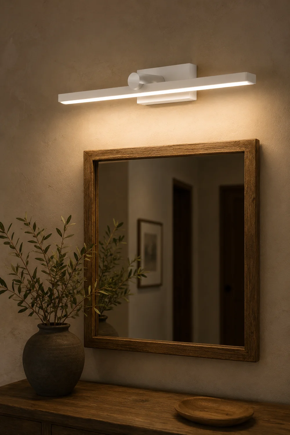 Edge Minimalist Linear Led Vanity Wall Lamp, White, Bathroom - Lumpaz