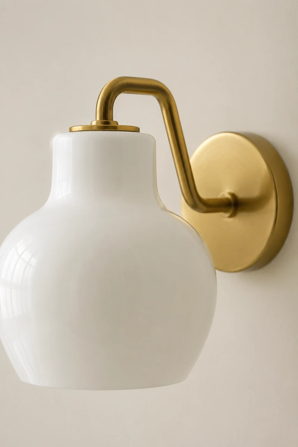 Lily Simple Dome Shape Vanity Wall Lamp, Metal/Glass - Lumpaz
