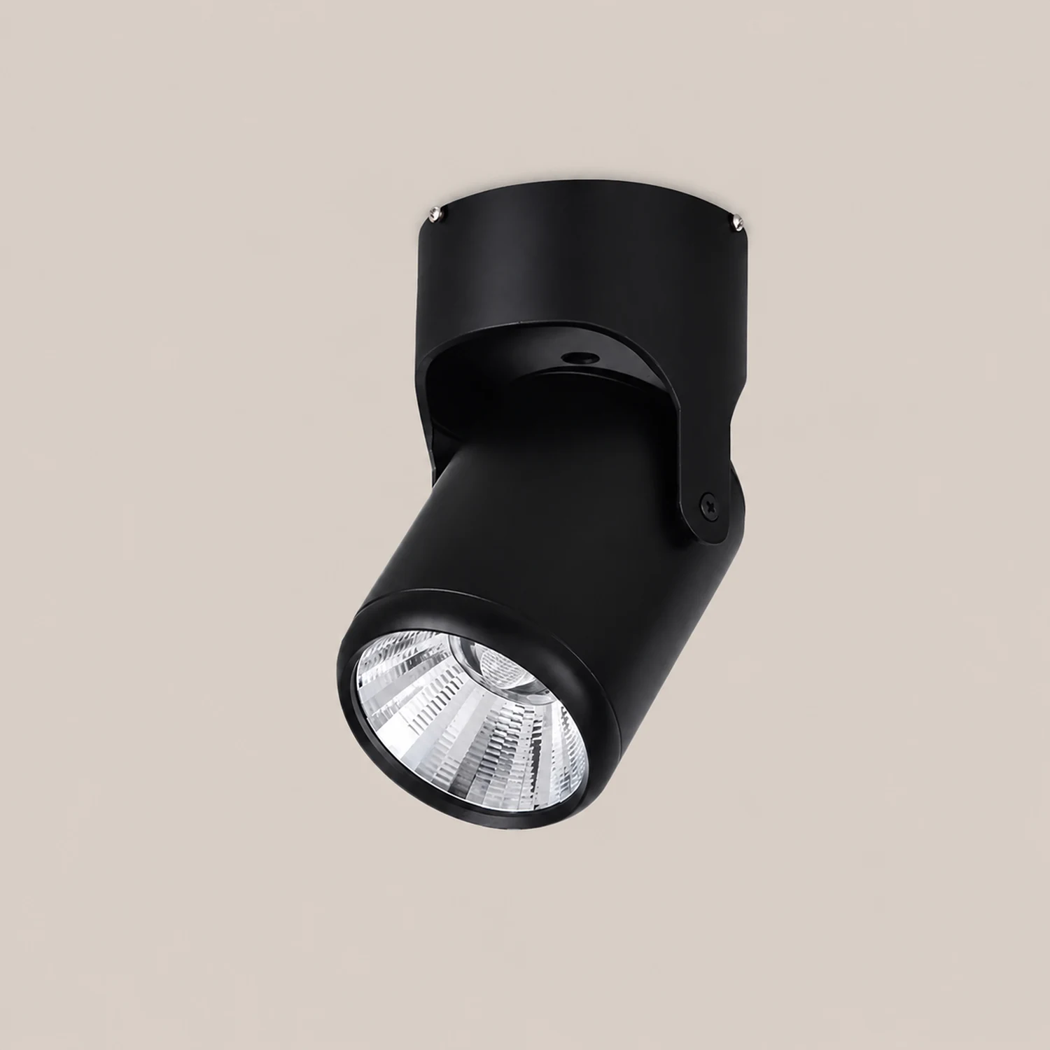 Novak Simple Rotatable Flush Mount Ceiling LED Spotlight, Black/White - Lumpaz