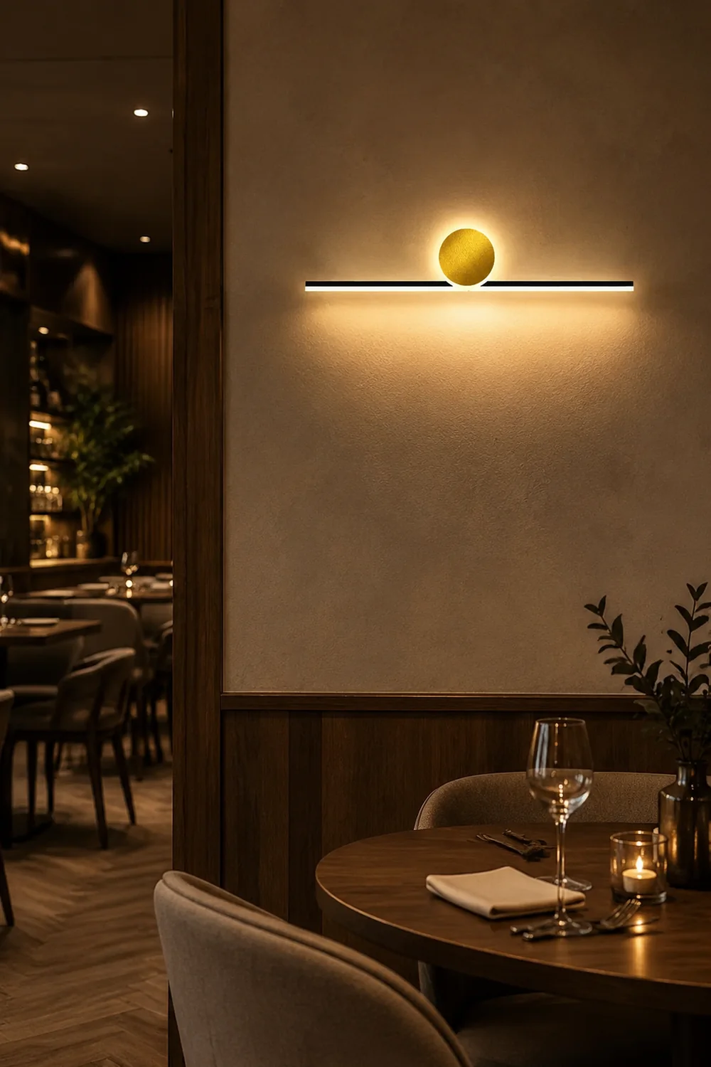 Emyr Modern Simple Circular Line Gold Acrylic Wall Lamp - Lumpaz