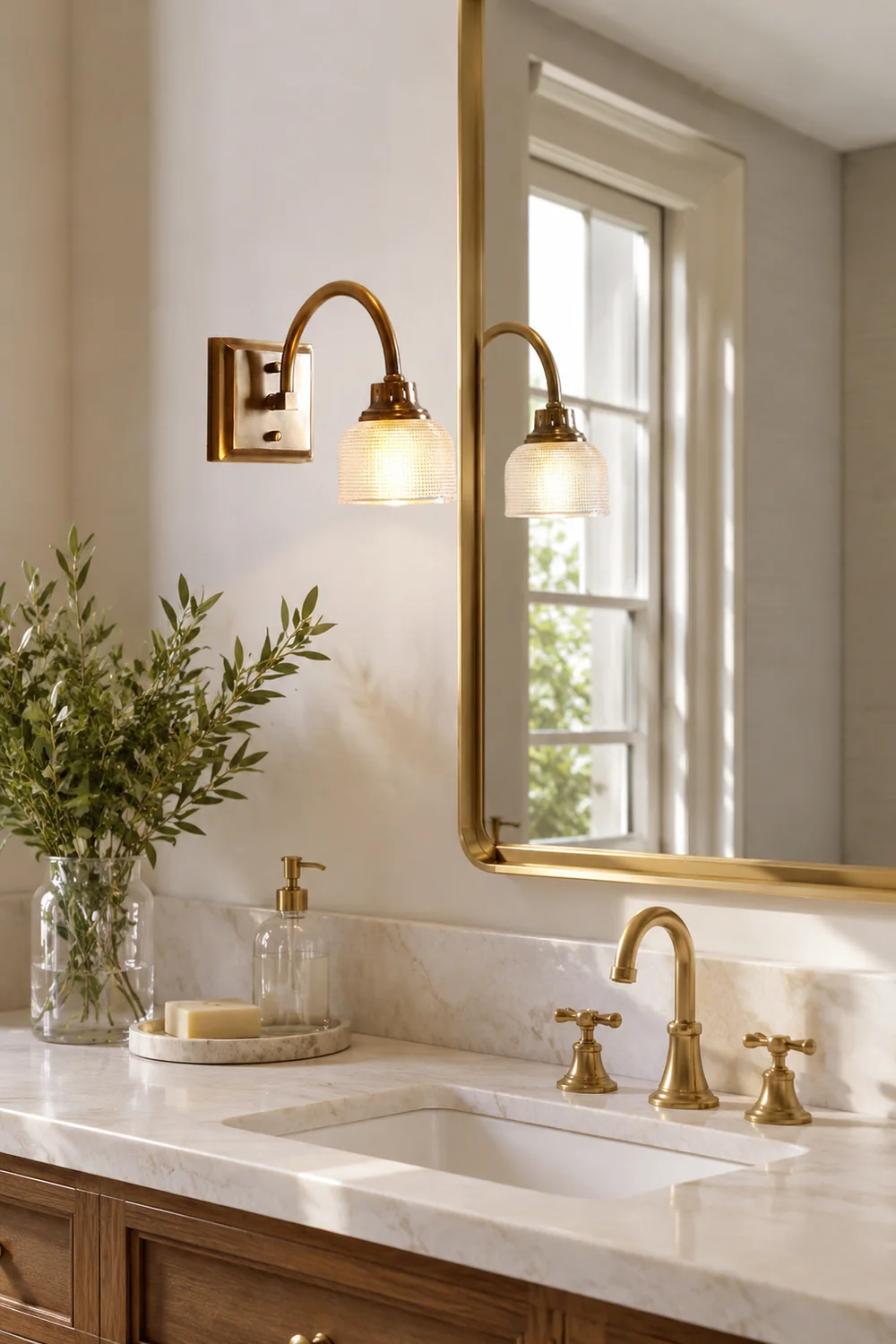 Alessio Vintage Bowl-shaped Metal/Glass Wall Lamps, Gold - Lumpaz