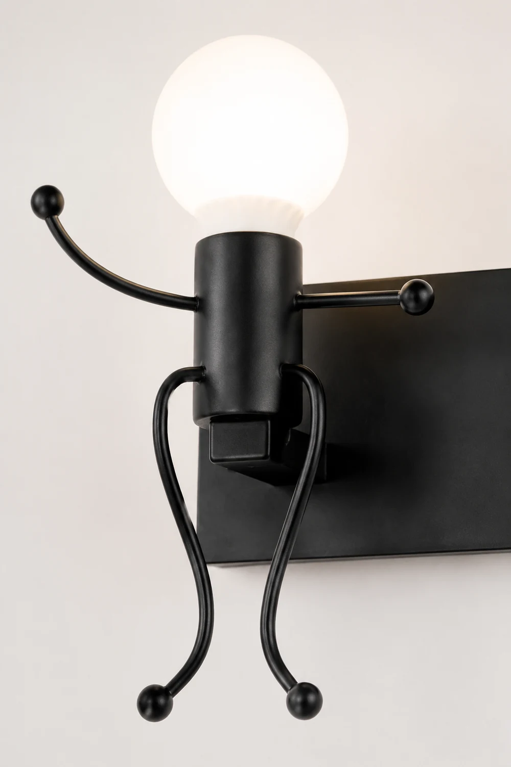 Luxo Modern Decorative Man Metal Wall Lamp, White/Black - Lumpaz