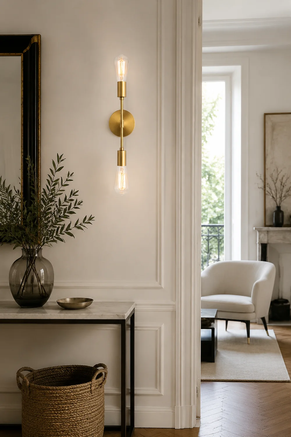 Alessio Modern Minimalist Wall Lamp, Metal, Black/Silver/Gold, Bathroom - Lumpaz