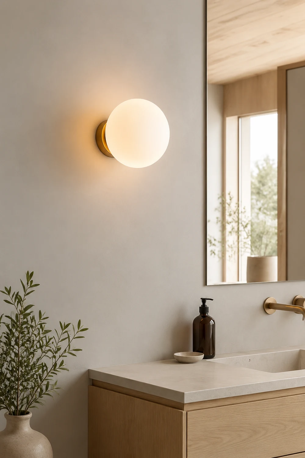 Valentina Modern Globe Shape Vanity Metal Glass LED Wall Lamp - Lumpaz