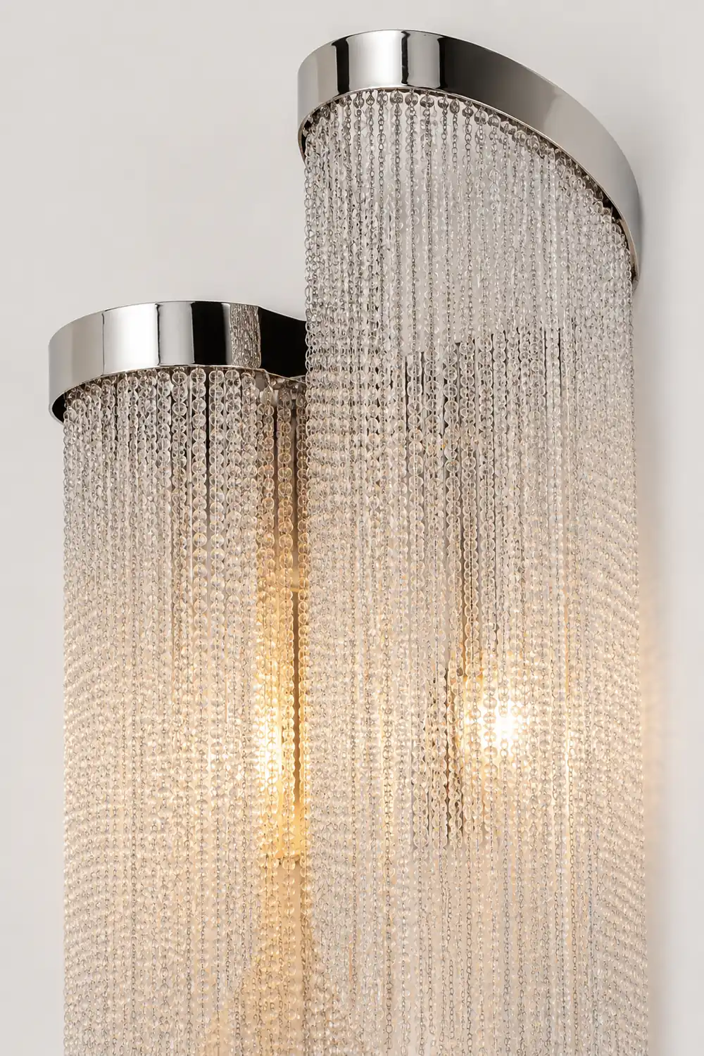 Colon Wall Lamp Modern/Art Deco, Tassel Chain, Silver, Bedroom - Lumpaz
