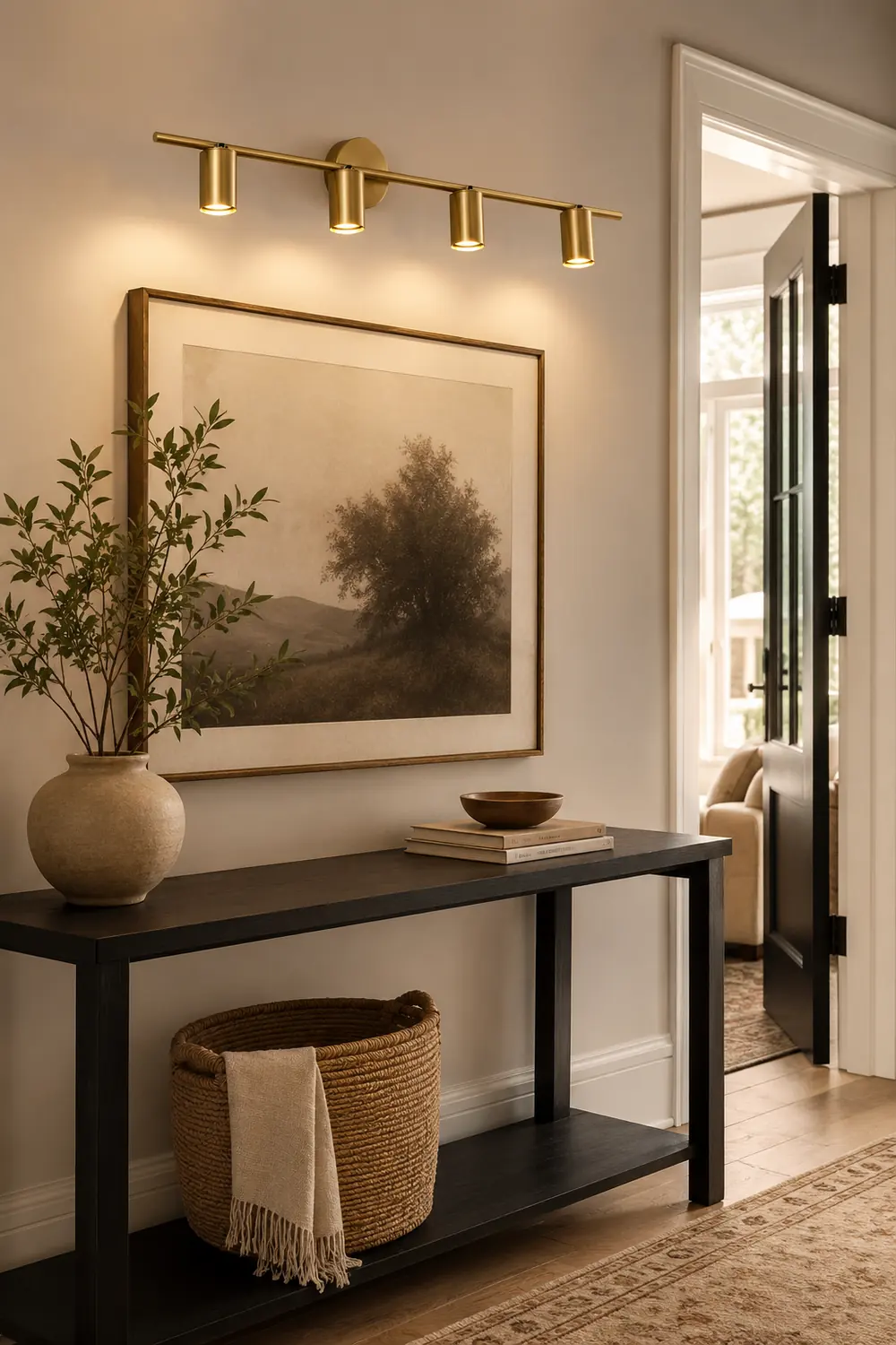 Freja Modern Cylinder Metal Wall Mounted Lamp, Black/Brass - Lumpaz
