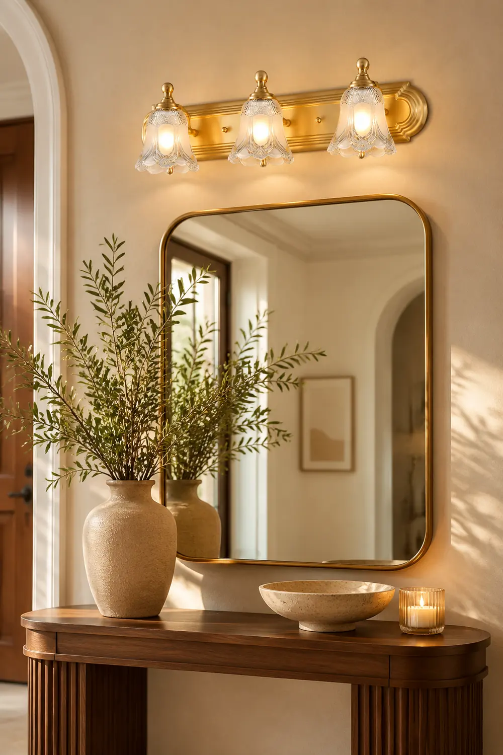 Félicie Modern Flower Metal Vanity Wall Lamp, Gold - Lumpaz