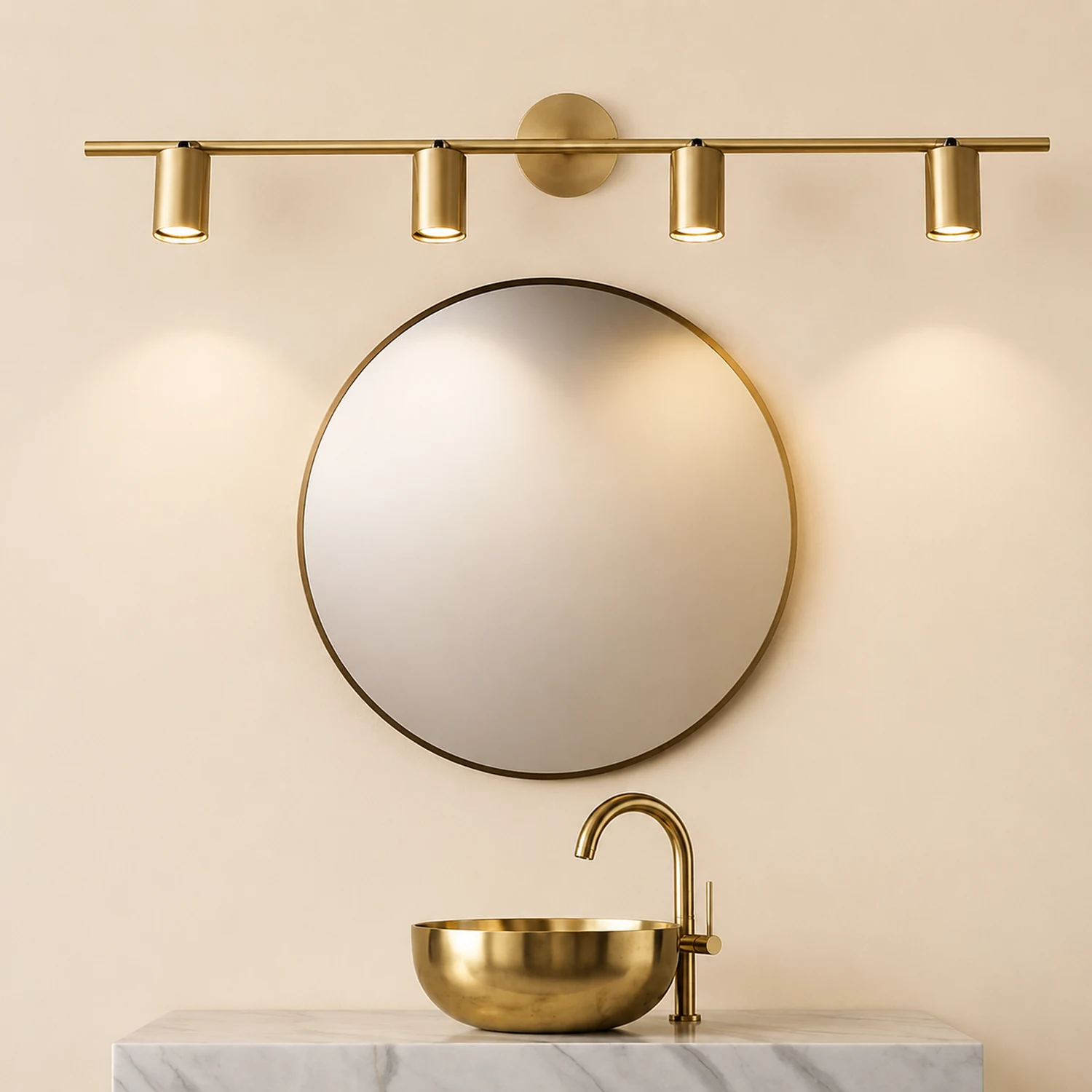 Freja Modern Cylinder Metal Wall Mounted Lamp, Black/Brass - Lumpaz