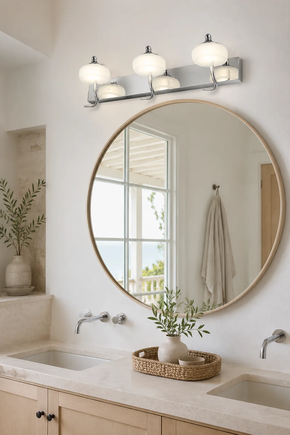 Leigh Modern Lantern Glass Wall Lamp, 2/3 Light, Bathroom - Lumpaz