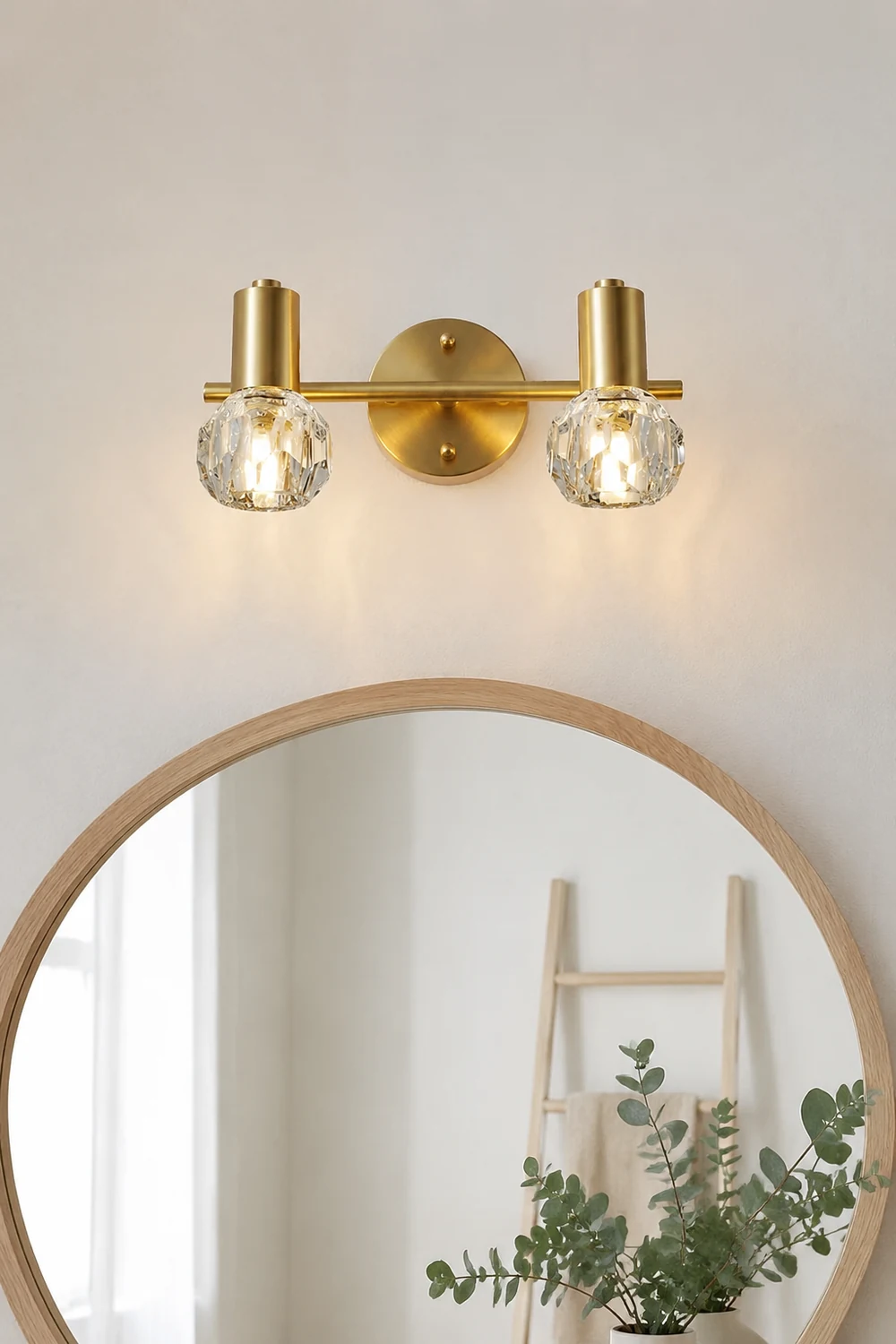 Kristy Luxury Globe Crystal Vanity Wall Lamp, 2/3 Light - Lumpaz