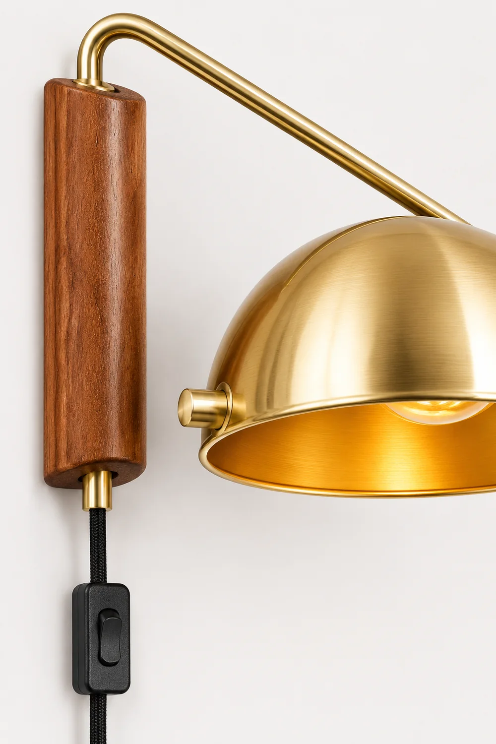 Brady Wall Lamp Modern, Metal Adjustable, Black/Gold, Living Room - Lumpaz