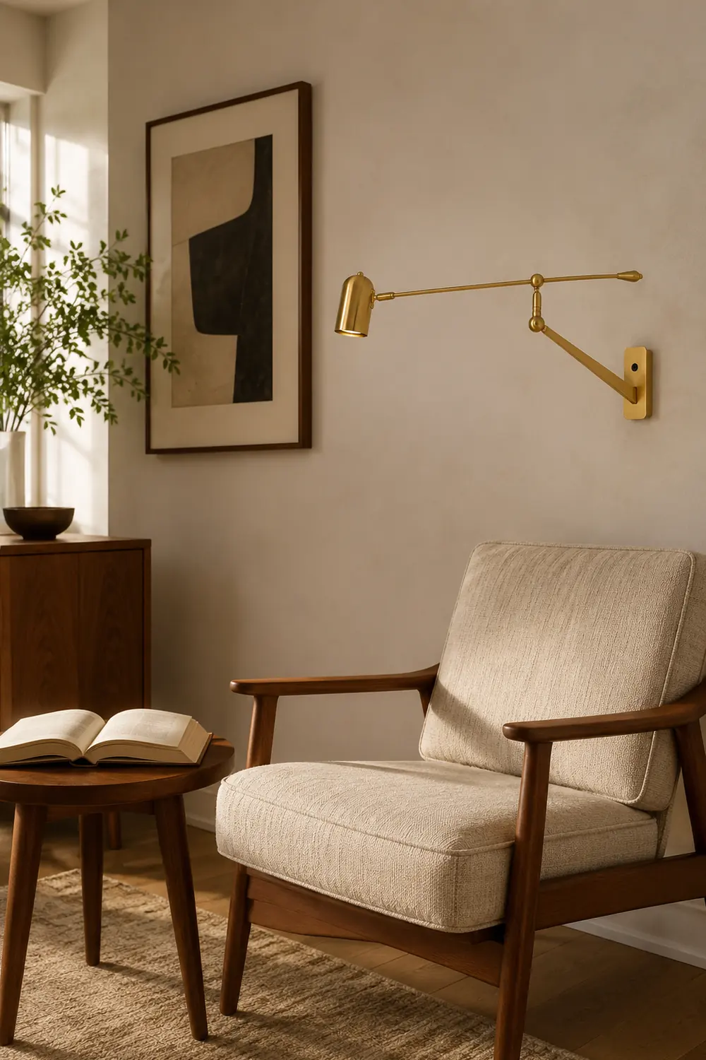 Freja Wall Lamp Cylindrical Modern/Minimalist, Metal, Adjustable, Gold, Bedroom - Lumpaz