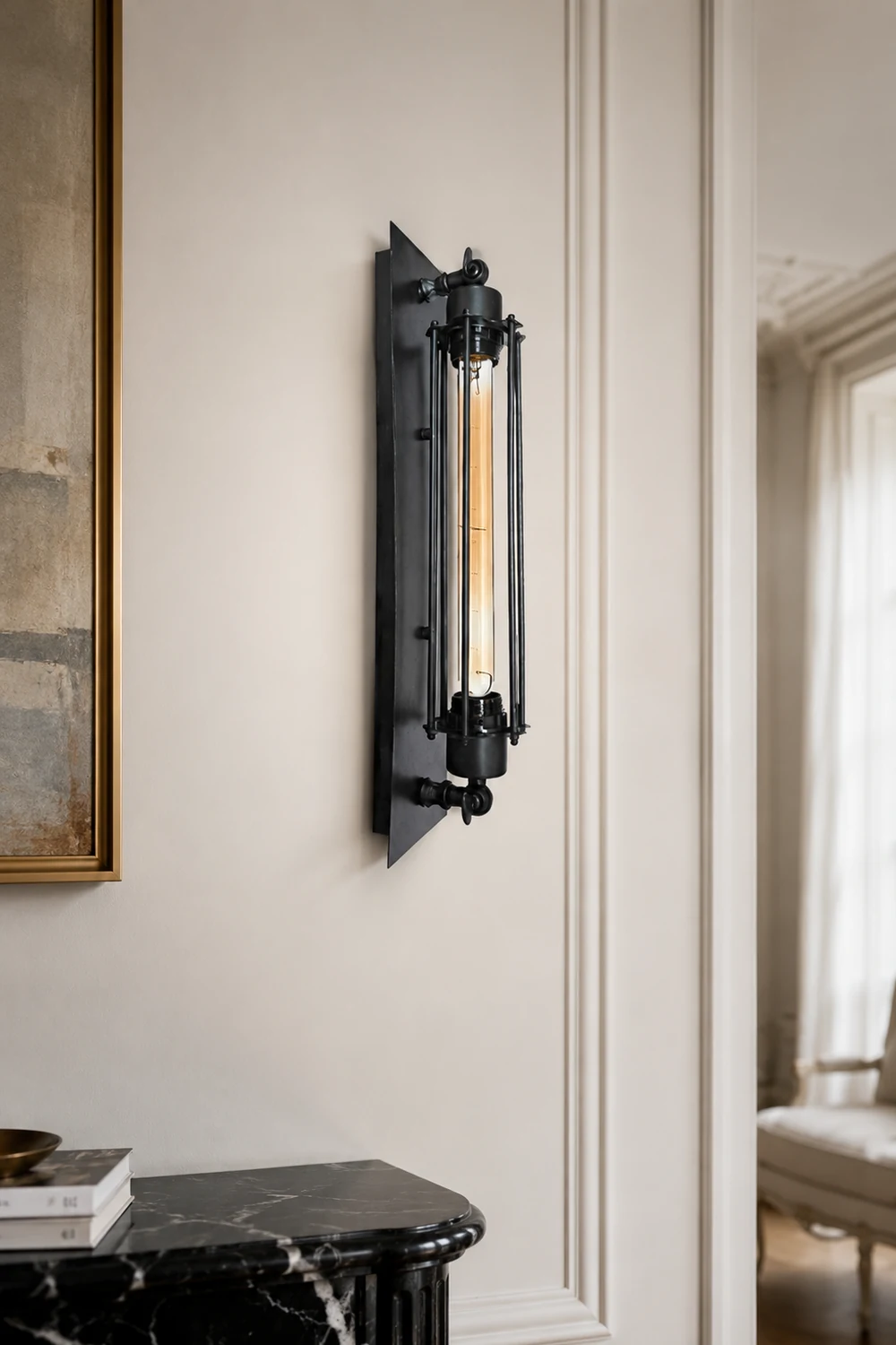 Alessio Vintage Cylinder Metal Wall Lamp,  Black/Red/Silver/Gold - Lumpaz