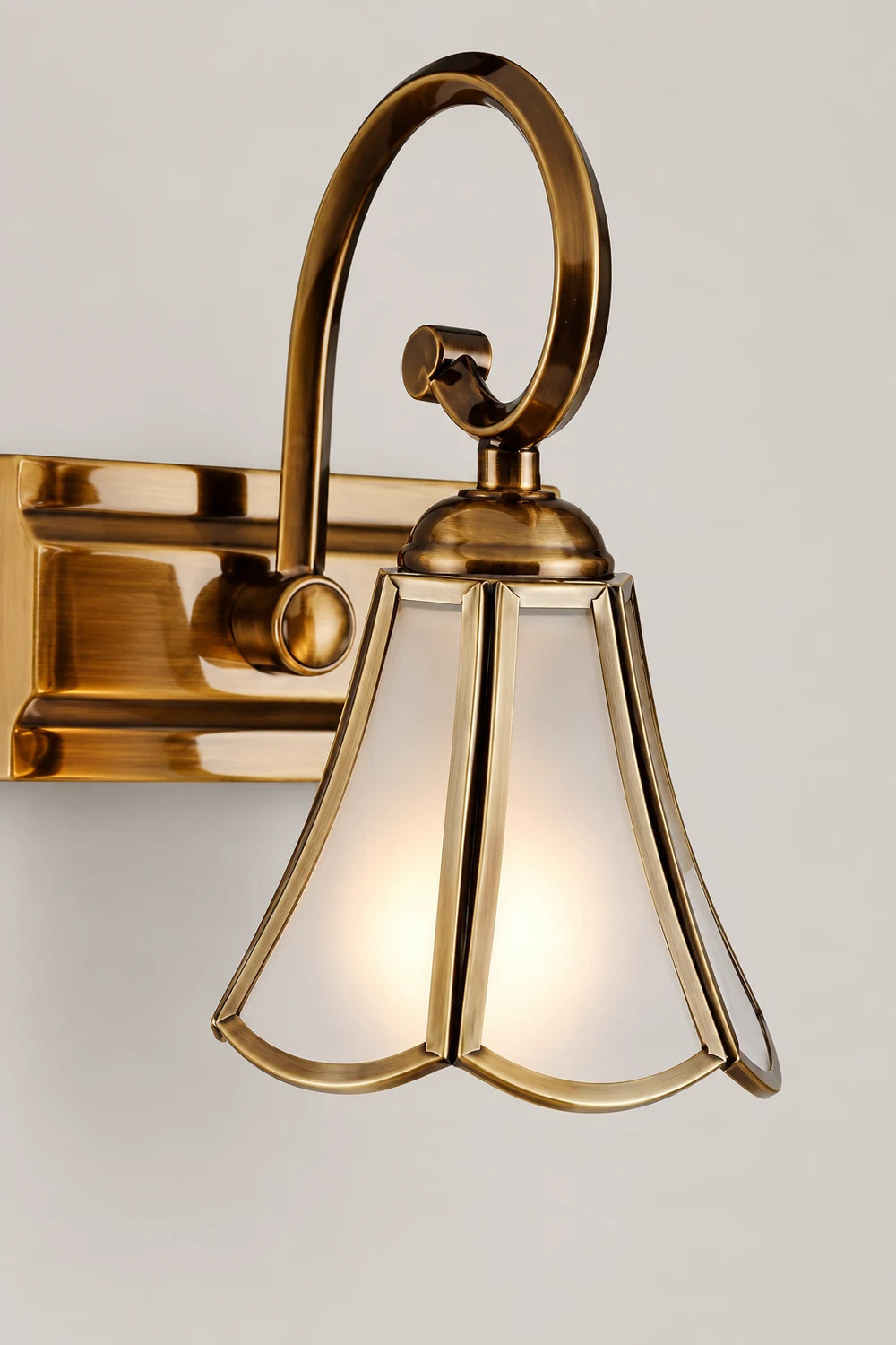 Félicie Wall Lamp Vintage Flower, Metal/Glass, Gold, Kitchen - Lumpaz