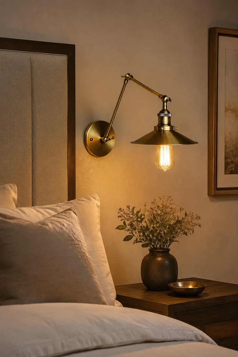 Alessio Vintage Adjustable Wall Lamp, Bedroom - Lumpaz