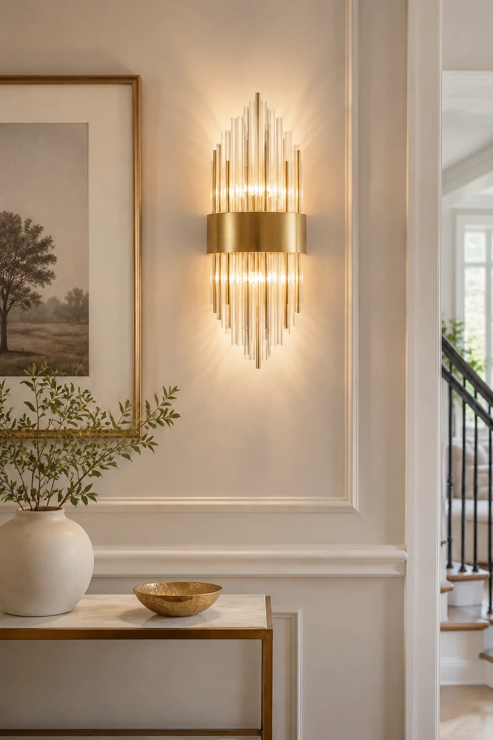 Kristy Luxury Gold Crystal Bedroom Bedside Wall Lamp - Lumpaz