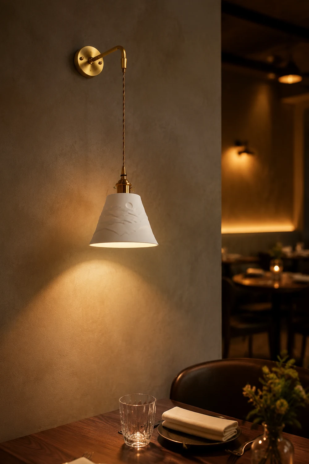Lottie Modern Cone Wall Lamp, Metal/Ceramics - Lumpaz