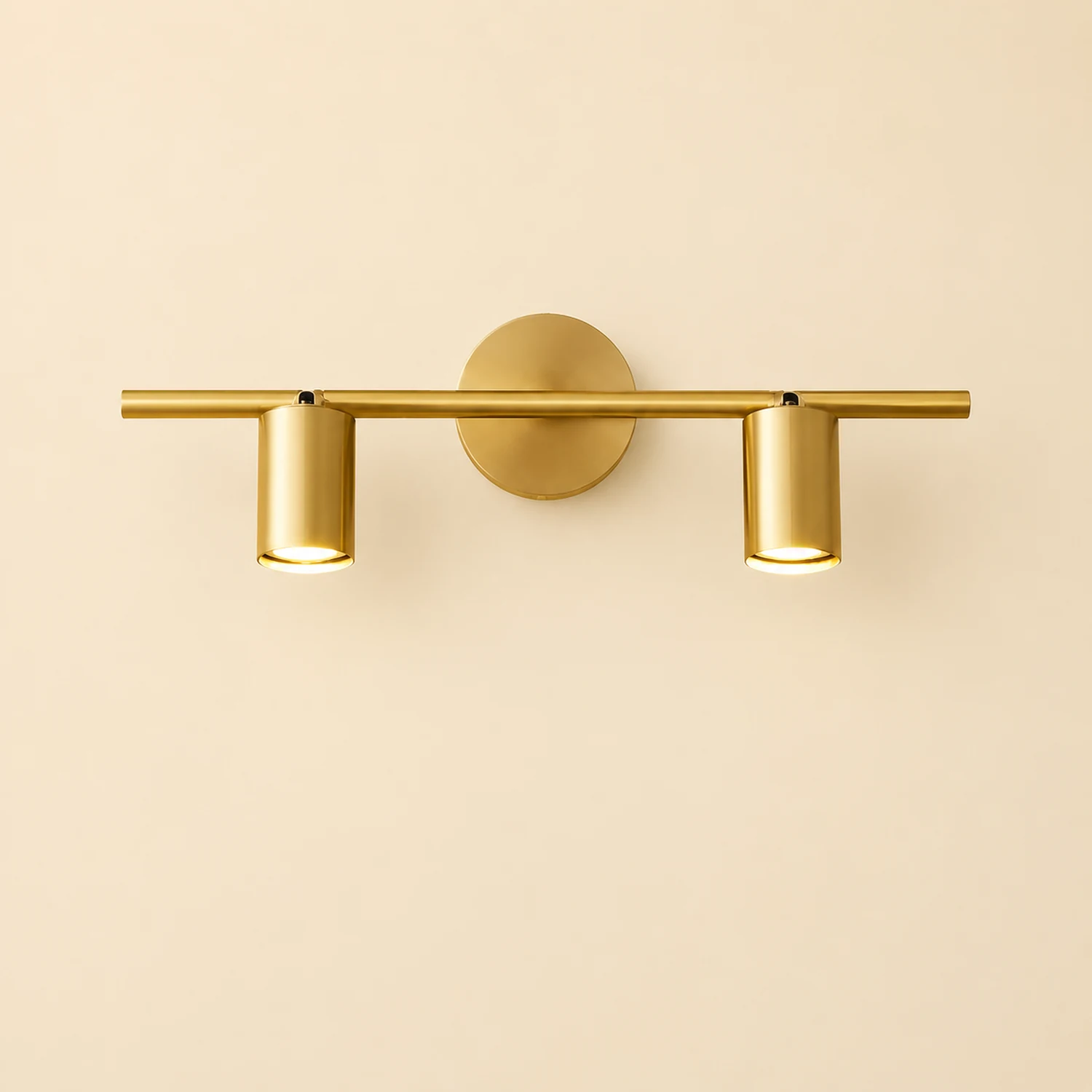 Freja Modern Cylinder Metal Wall Mounted Lamp, Black/Brass - Lumpaz