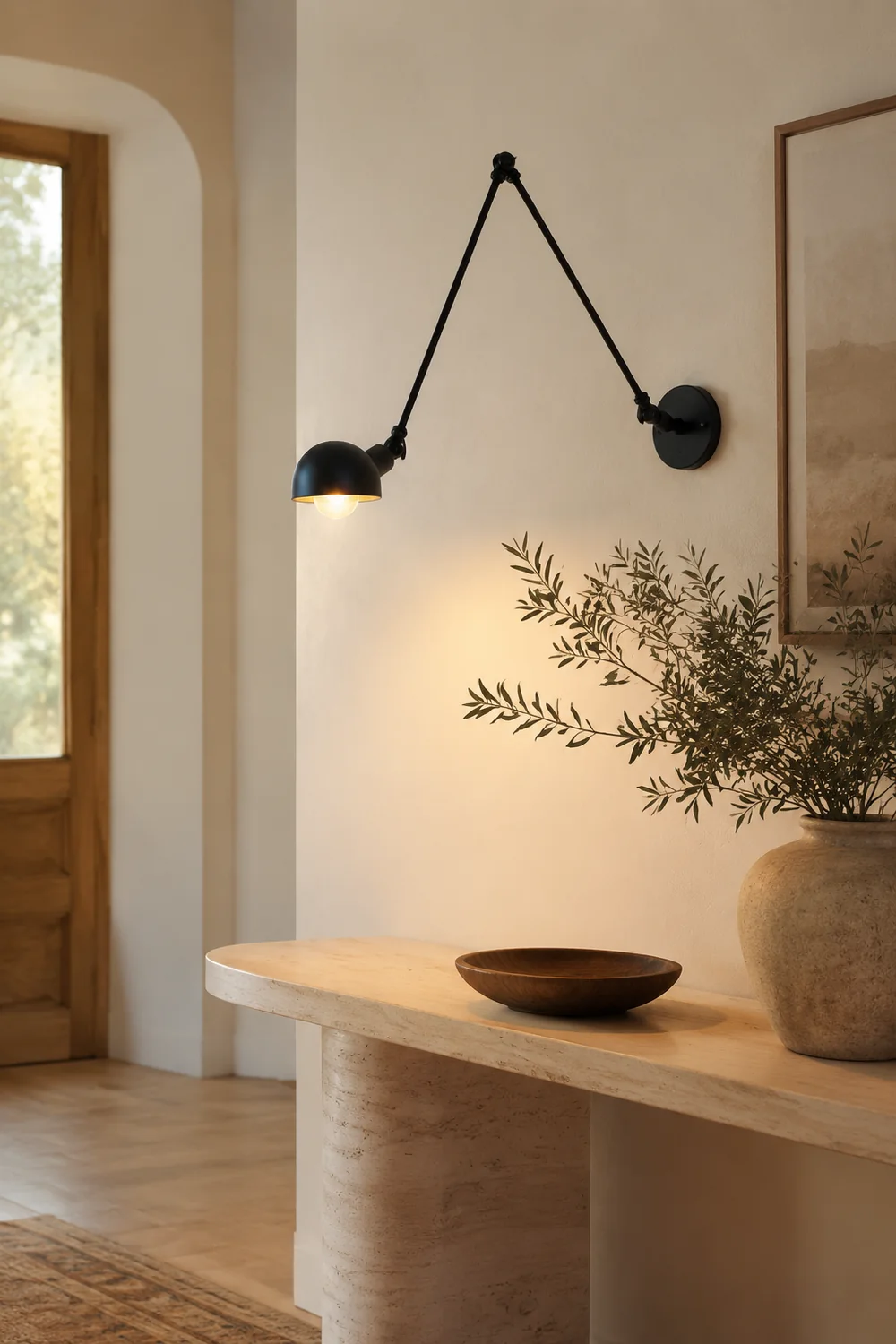 Brady Minimalist Adjustable Wall Lamp, Metal, Black, Bedroom - Lumpaz