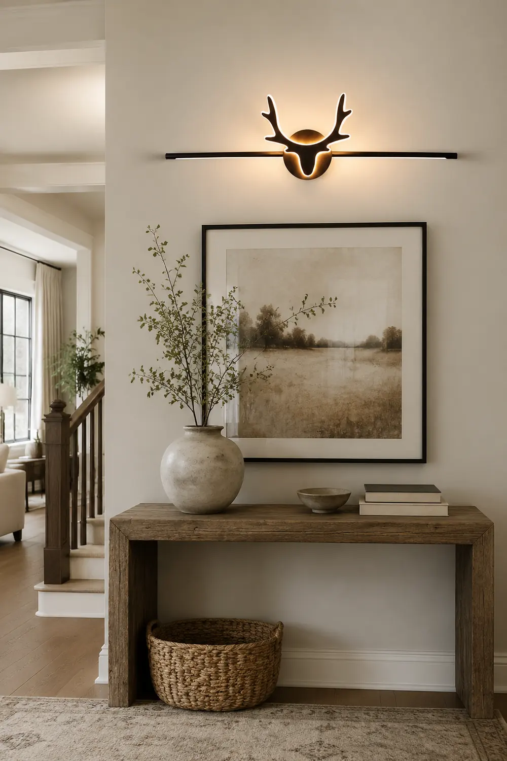 Edge Vintage Antlers Mirror Front Vanity Metal LED Wall Lamp - Lumpaz