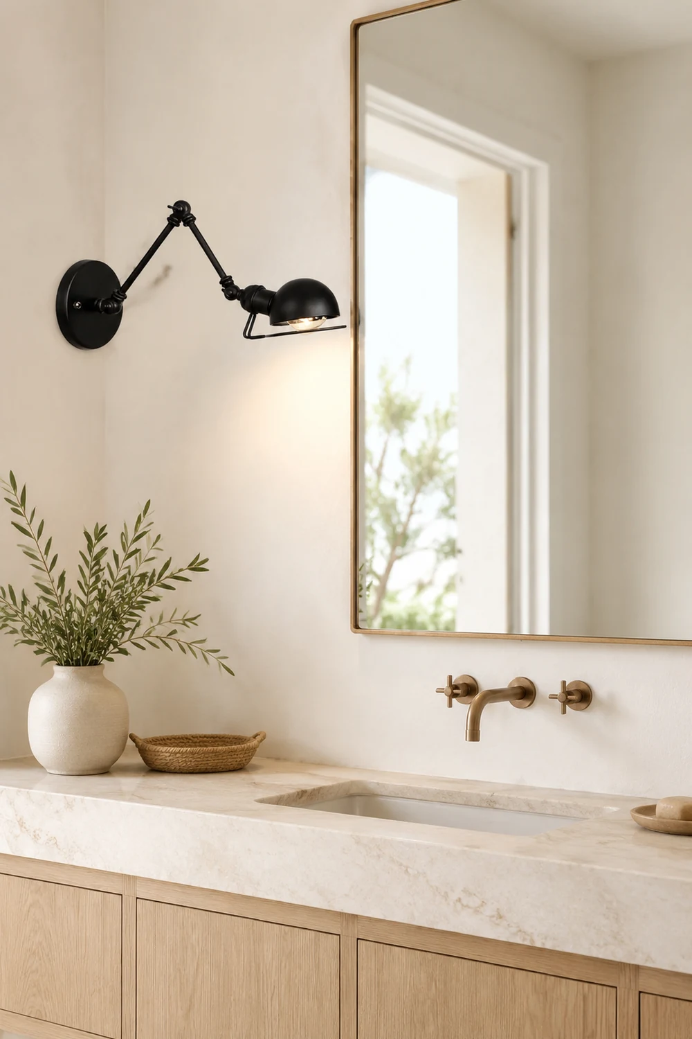 Brady Wall Lamp Dome Minimalist, Metal, Adjustable Black, Bedroom - Lumpaz