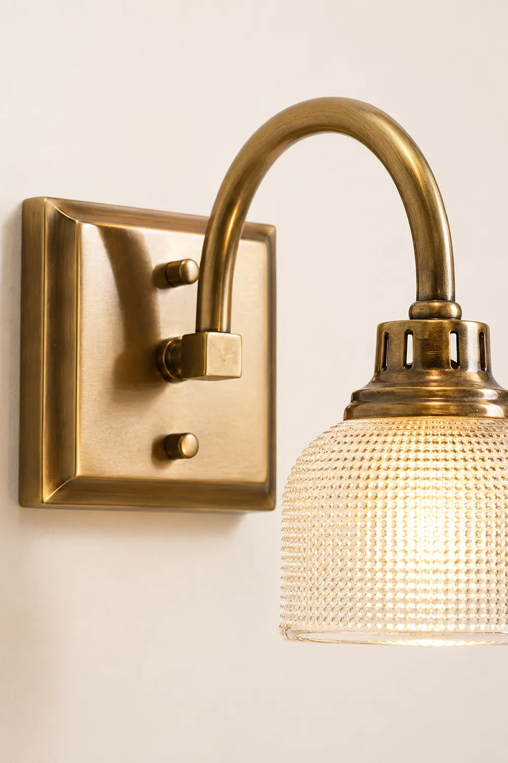 Alessio Vintage Bowl-shaped Metal/Glass Wall Lamps, Gold - Lumpaz