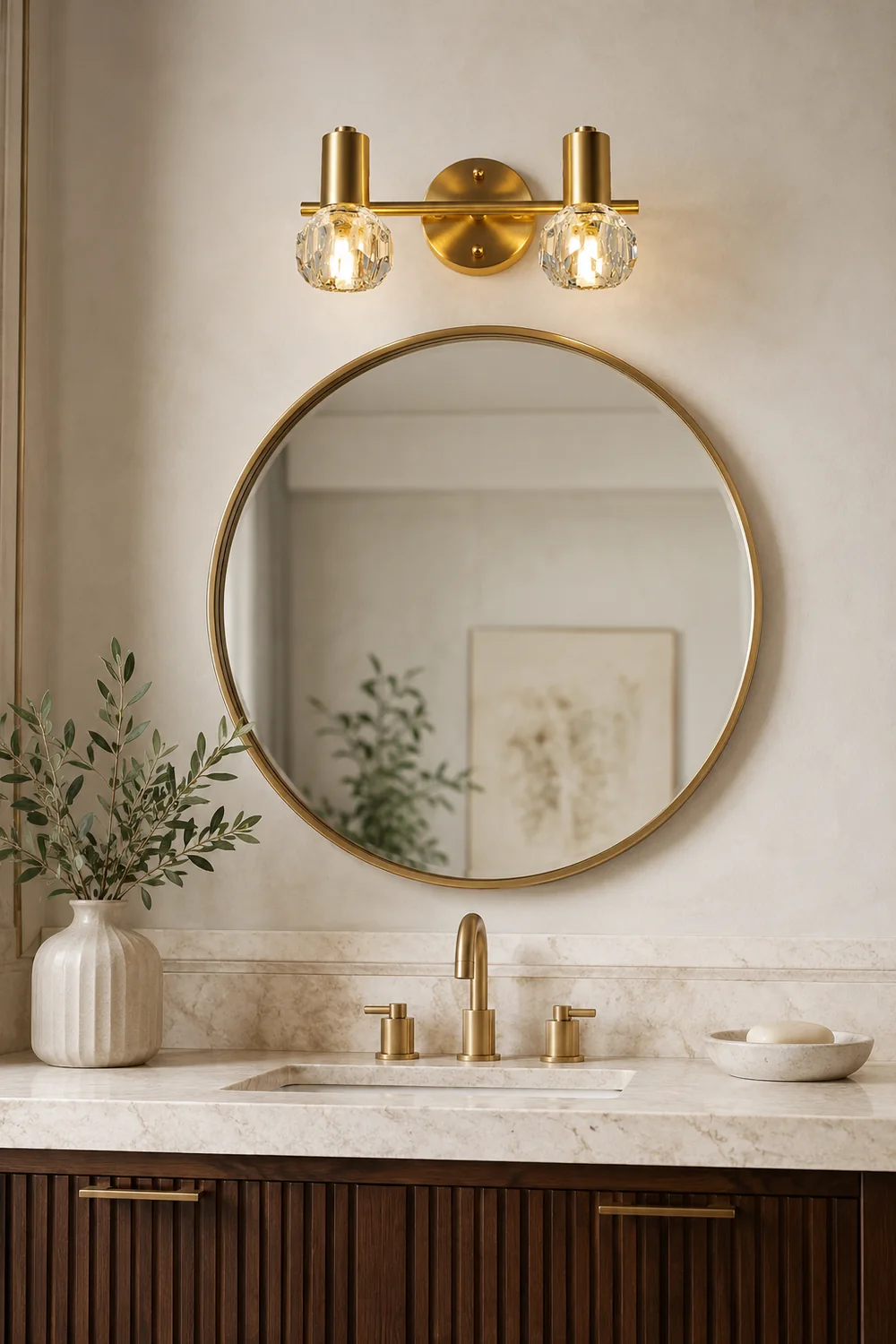 Kristy Luxury Globe Crystal Vanity Wall Lamp, 2/3 Light - Lumpaz