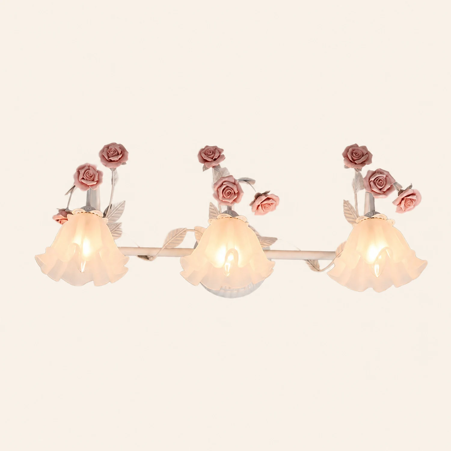 Félicie Vintage Flower Metal Wall Mounted Lamps, Blue/Pink - Lumpaz