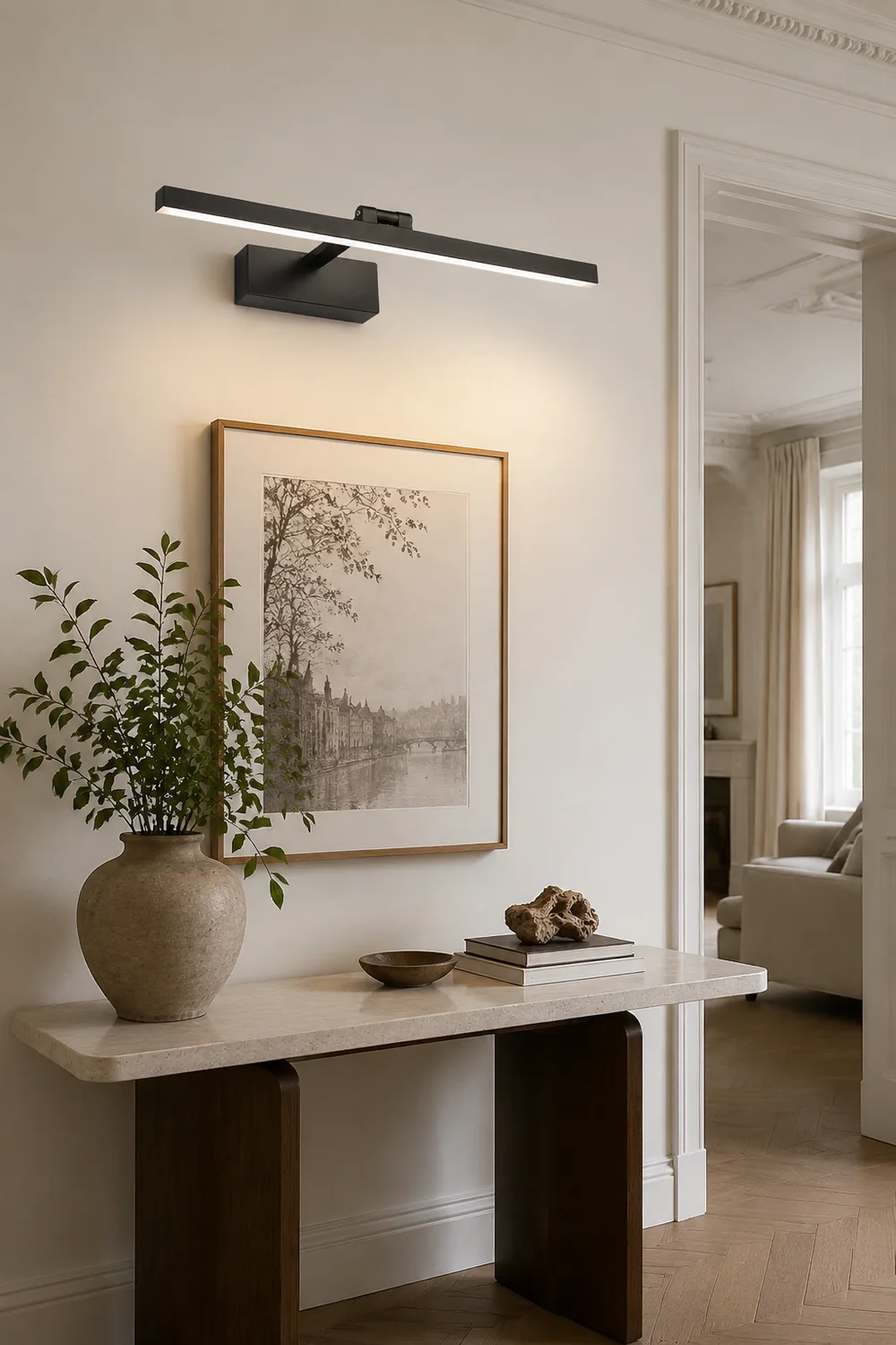 Leigh Modern Bar Metal Wall Lamp, Black&White - Lumpaz
