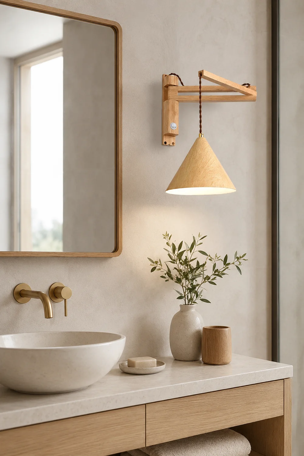 Ozawa Modern Adjustable Wall Lamp Wood/Metal 2 Color Bedroom - Lumpaz