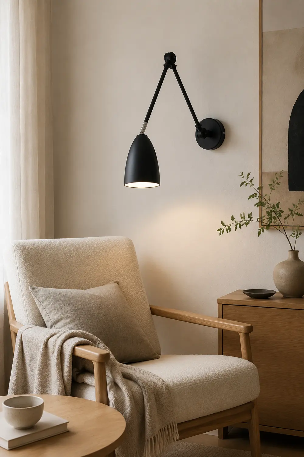 Brady Wall Lamp Minimalist/Modern, Adjustable Metal, 3 Color, Bedroom - Lumpaz