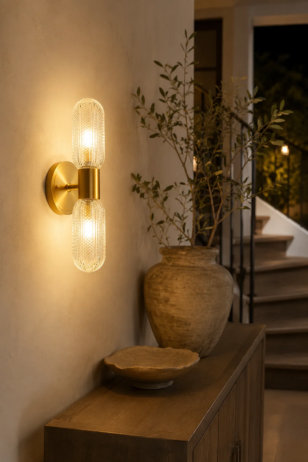 Hailie Luxury Globe Glass Vanity Wall Lamp, 2 Light, Bedroom - Lumpaz