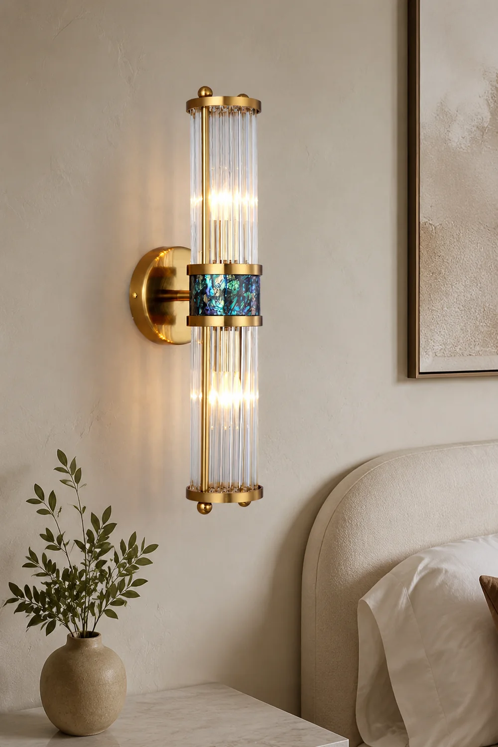 Fancy & Luxury Style Acrylic+Metal Wall Lamp Bedside Lamp For Bedroom - Lumpaz