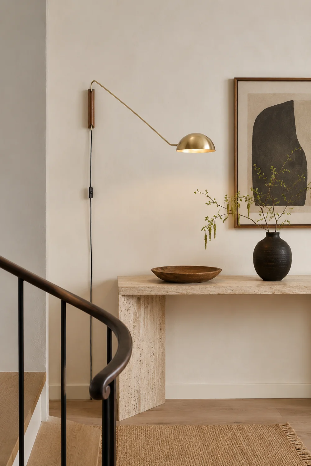 Brady Wall Lamp Modern, Metal Adjustable, Black/Gold, Living Room - Lumpaz