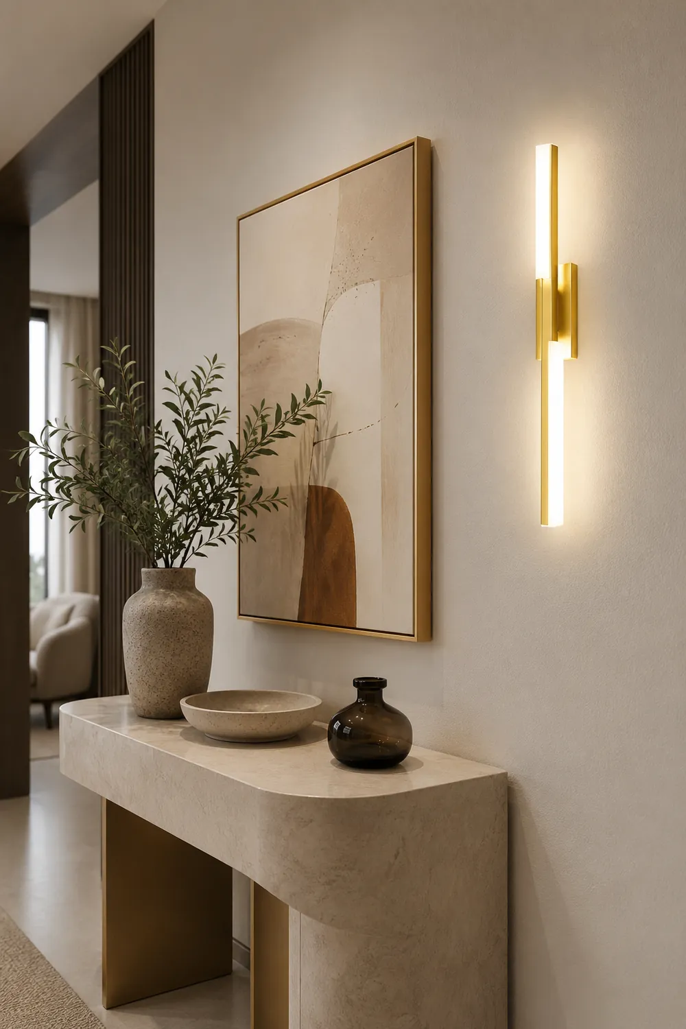 Alana Modern Geometric Metal&Silica Gel Bedroom Wall Lamp, Black/Gold - Lumpaz