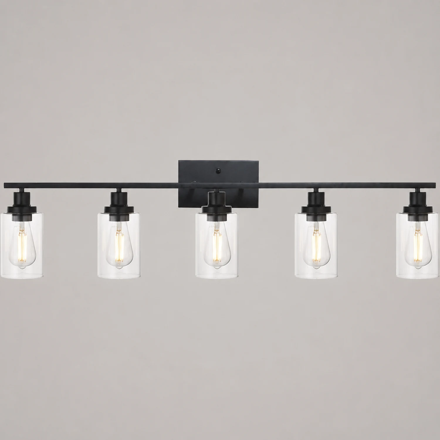 Alessio Modern Mirror Front Black Vanity Wall Lamp, Metal/Glass - Lumpaz