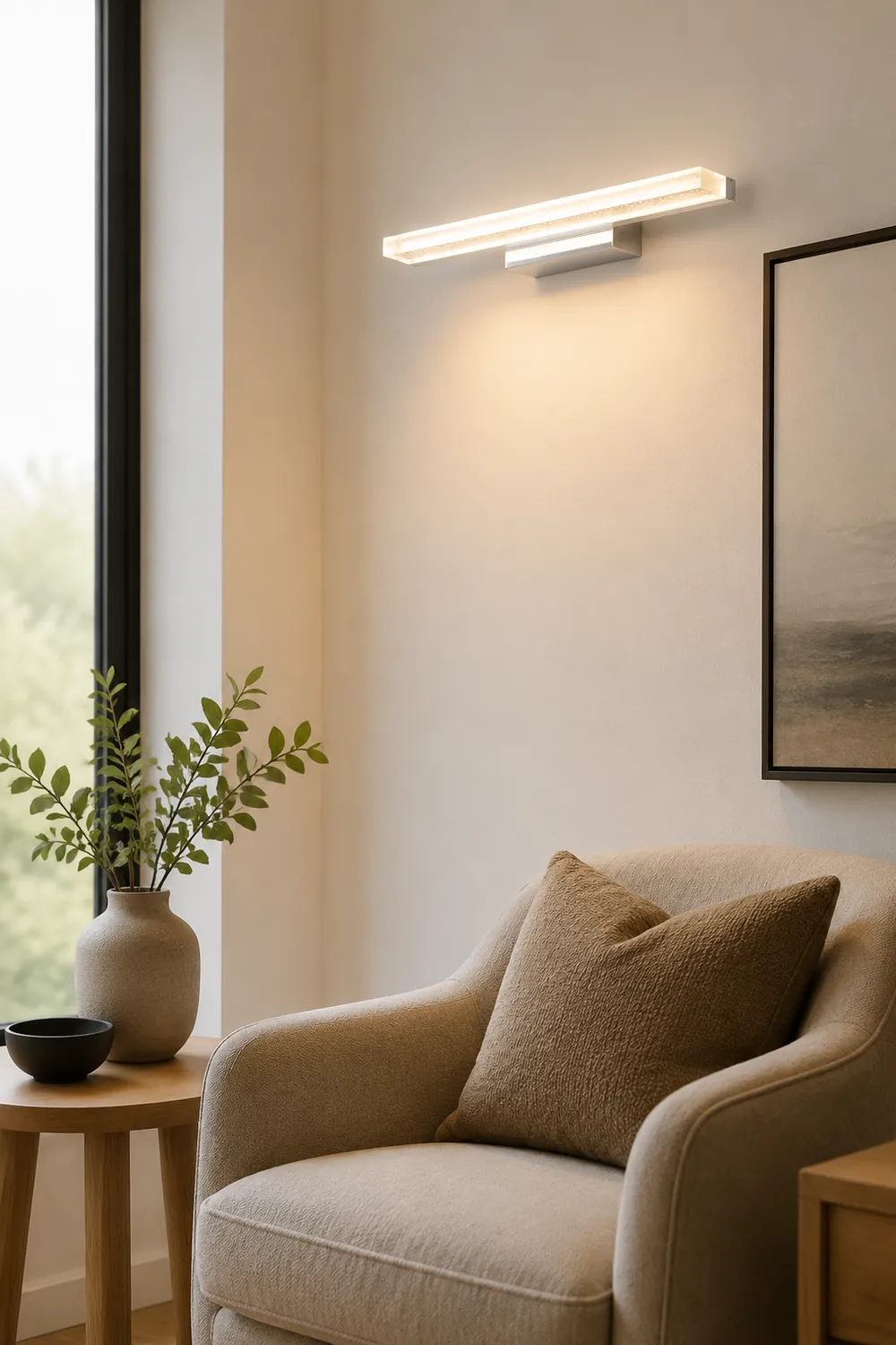 Leigh Modern Rectangular Metal Modern Wall Lamp, Silver - Lumpaz