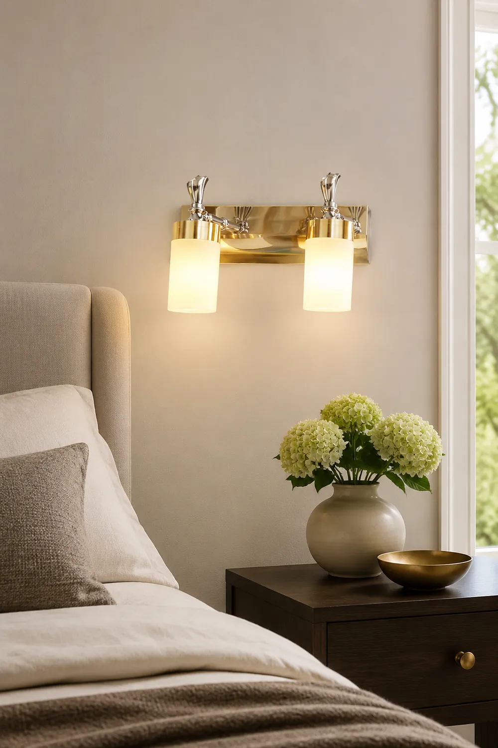 Leigh Modern Metal Vanity Wall Lamp, Gold, Bathroom, 2/3/4 Light - Lumpaz