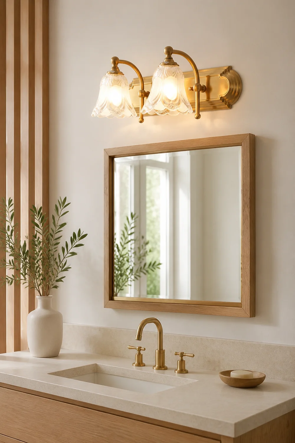 Félicie Vintage Flower Glass Wall Lamp, White, Bathroom - Lumpaz