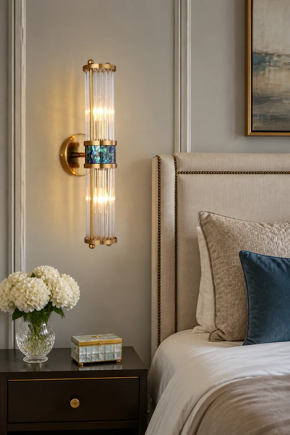 Fancy & Luxury Style Acrylic+Metal Wall Lamp Bedside Lamp For Bedroom - Lumpaz