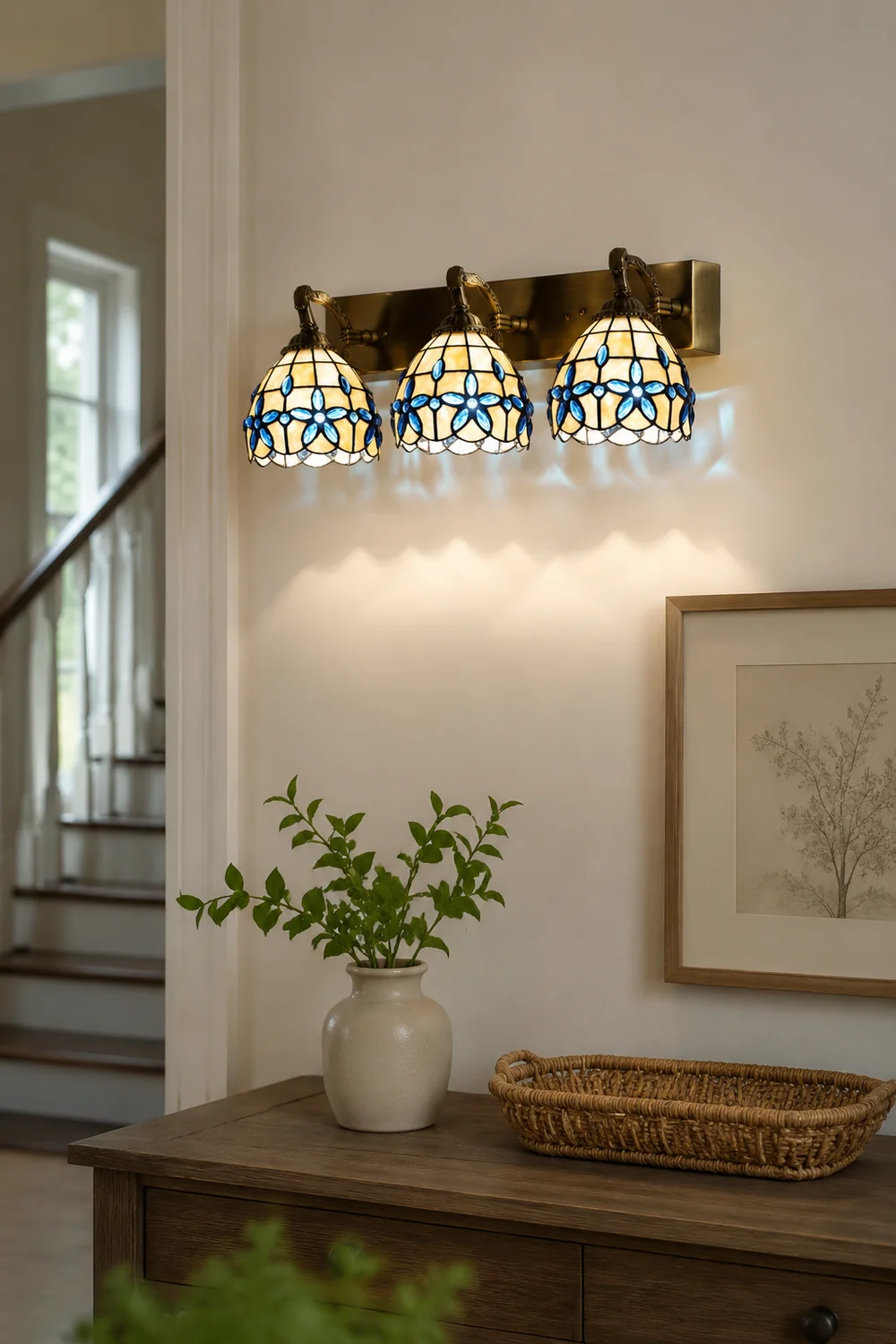 Baxter Vintage Flower Shaped Metal/Glass bedroom wall lamp - Lumpaz