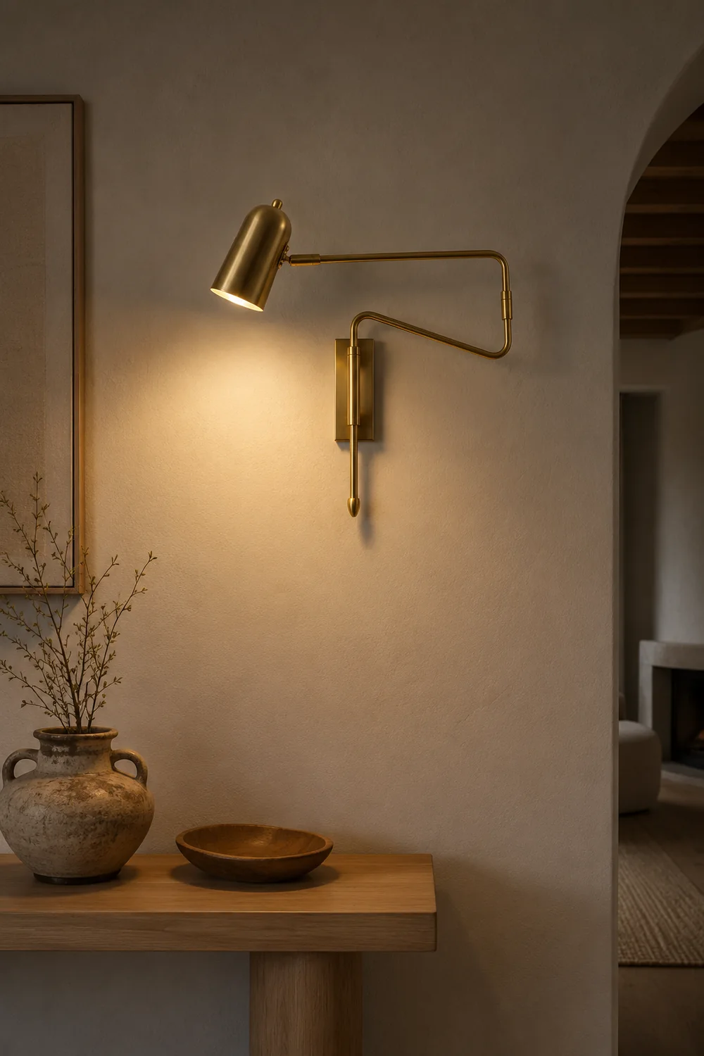 Freja Wall Lamp Modern, Metal Adjustable, Black/Gold, Study - Lumpaz