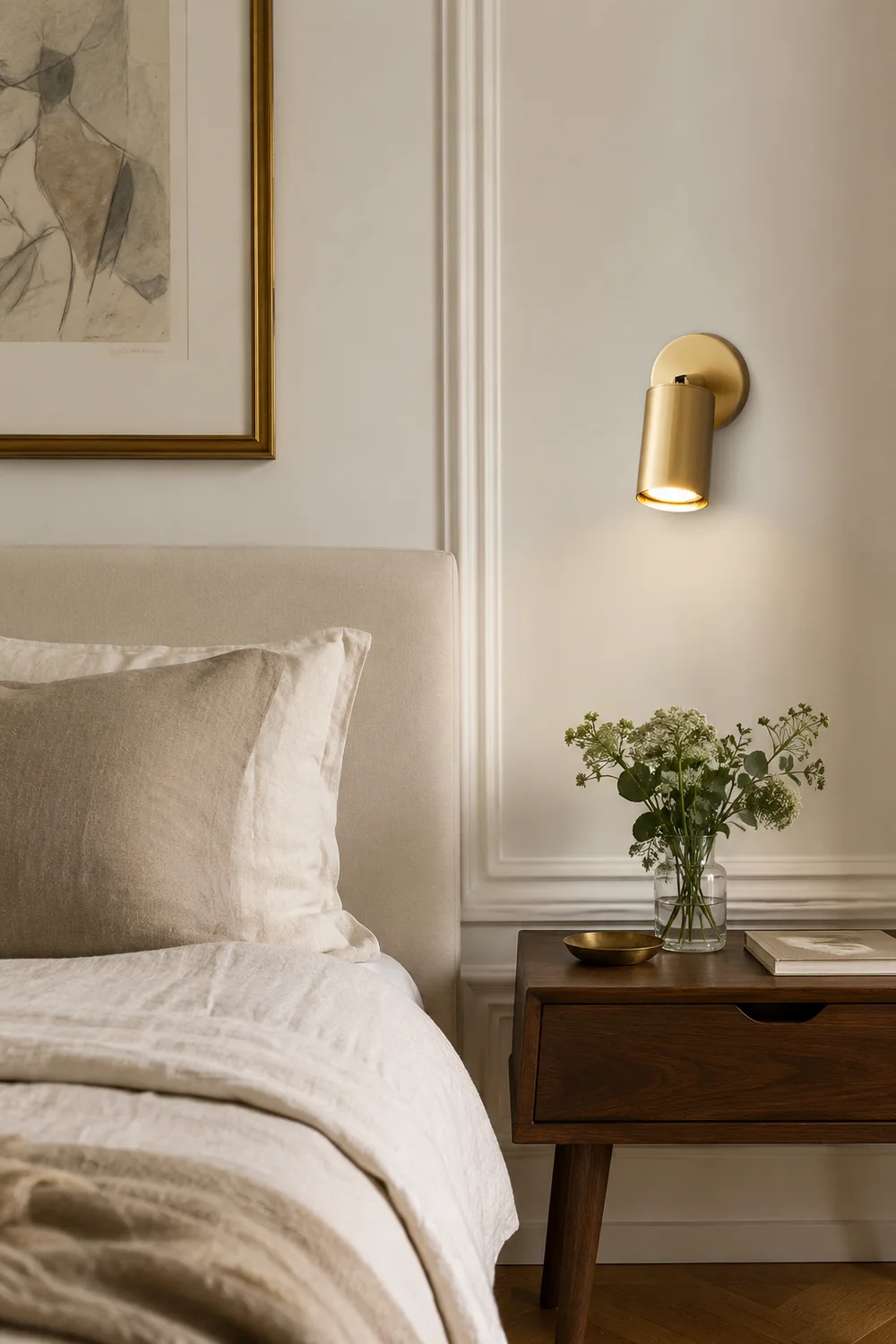 Freja Modern Cylinder Metal Wall Mounted Lamp, Black/Brass - Lumpaz