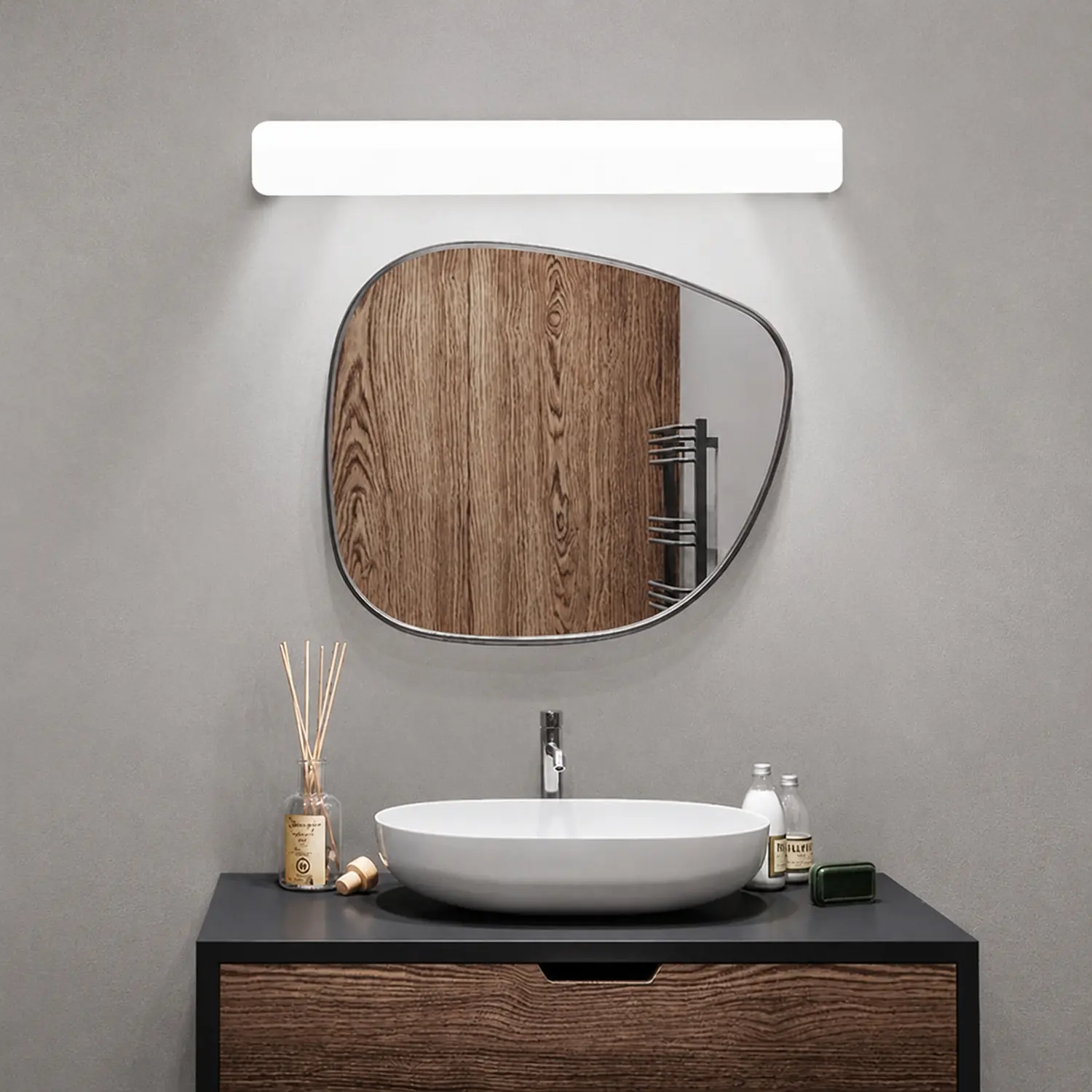Edge Modern Rectangular Acrylic Modern Wall Lamp, White - Lumpaz