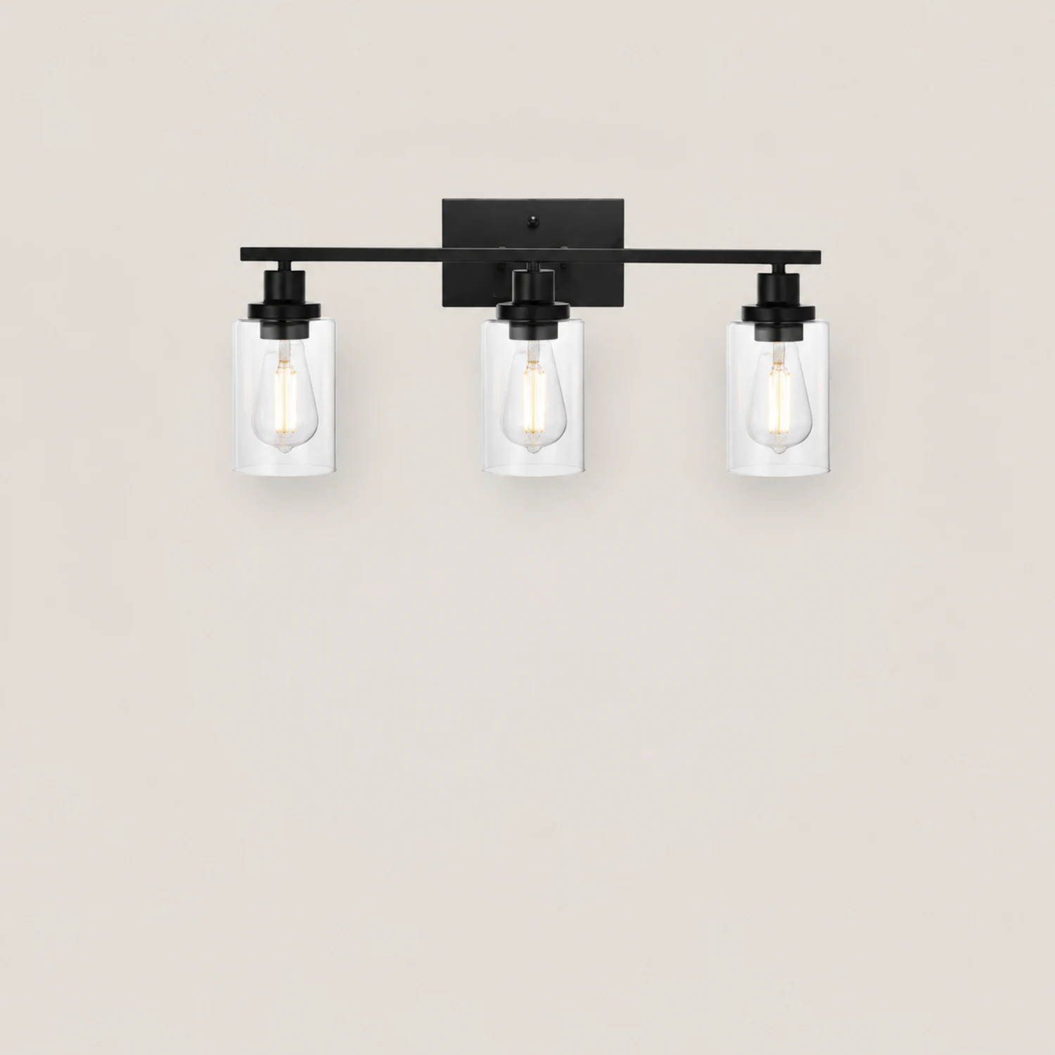 Alessio Modern Mirror Front Black Vanity Wall Lamp, Metal/Glass - Lumpaz